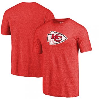 Kansas City Chiefs Red Throwback Logo Tri-Blend NFL Pro Line by T-Shirt