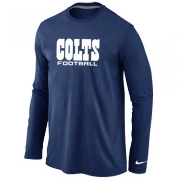 Nike Indianapolis Colts Authentic font Long Sleeve T-Shirt D.Blue