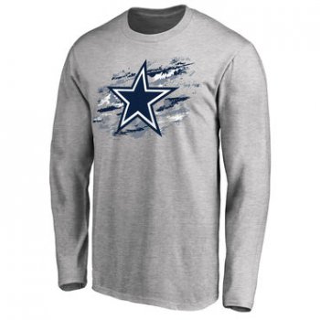 Men's Dallas Cowboys NFL Pro Line Ash True Colors Long Sleeve T-Shirt