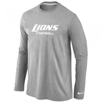 Nike Detroit Lions Authentic font Long Sleeve T-Shirt Grey