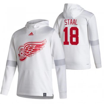 Detroit Red Wings #18 Marc Staal Adidas Reverse Retro Pullover Hoodie White