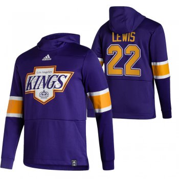 Los Angeles Kings #22 Trevor Lewis Adidas Reverse Retro Pullover Hoodie Purple