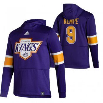 Los Angeles Kings #9 Adrian Kempe Adidas Reverse Retro Pullover Hoodie Purple