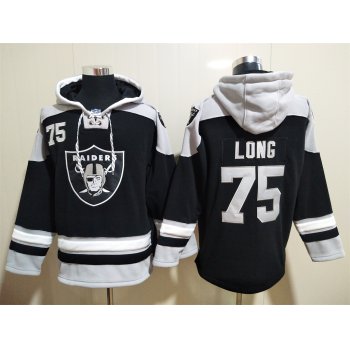 Men's Oakland Raiders 75 Howie Long NEW Black Pocket Stitched NFL Pullover Hoodie