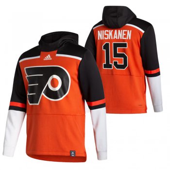 Philadelphia Flyers #15 Matt Niskanen Adidas Reverse Retro Pullover Hoodie Orange