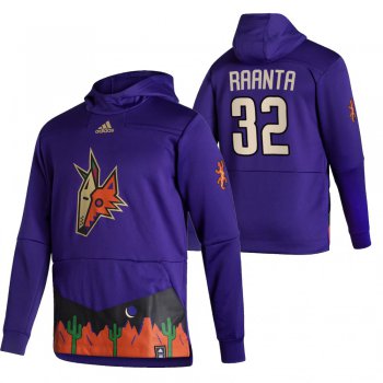 Arizona Coyotes #32 Antti Raanta Adidas Reverse Retro Pullover Hoodie Purple