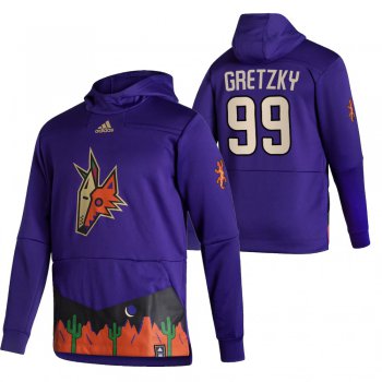 Arizona Coyotes #99 Wayne Gretzky Adidas Reverse Retro Pullover Hoodie Purple