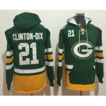 Men's Green Bay Packers #21 Ha Ha Clinton-Dix NEW Green Pocket Stitched NFL Pullover Hoodie