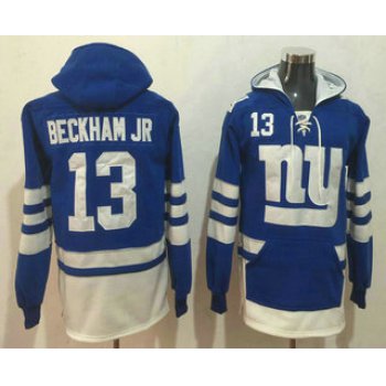 Men's New York Giants #13 Odell Beckham Jr NEW Blue Pocket Stitched NFL Pullover Hoodie