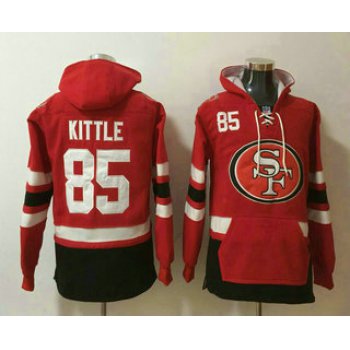 Men's San Francisco 49ers #85 George Kittle NEW Red Pocket Stitched NFL Pullover Hoodie