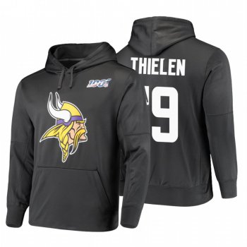 Minnesota Vikings #19 Adam Thielen Nike NFL 100 Primary Logo Circuit Name & Number Pullover Hoodie Anthracite