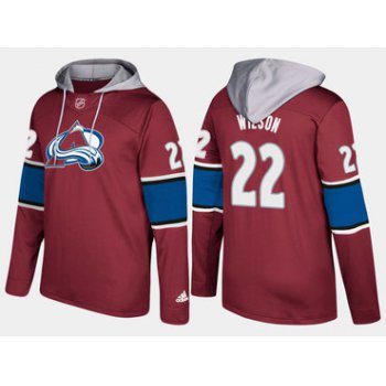 Adidas Colorado Avalanche 22 Colin Wilson Name And Number Burgundy Hoodie