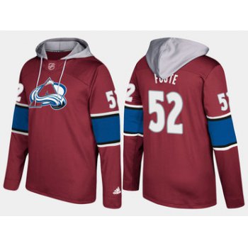 Adidas Colorado Avalanche 52 Adam Foote Retired Burgundy Name And Number Hoodie