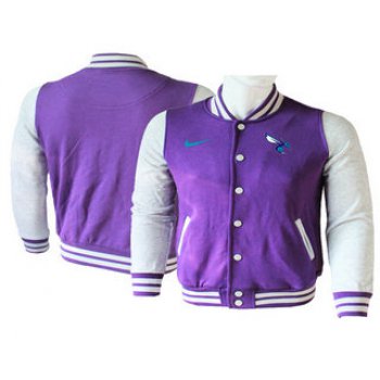Men's Charlotte Hornets Purple Stitched NBA Jacket