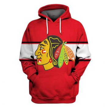 Men's Chicago Blackhawks Red All Stitched Hooded Sweatshirt