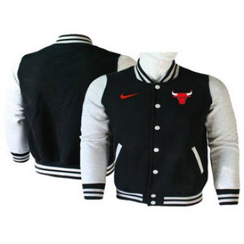 Men's Chicago Bulls Black Stitched NBA Jacket