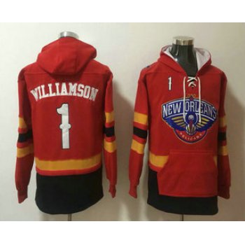 Men's New Orleans Pelicans #1 Winning Williamson NEW Red Pocket Stitched NBA Pullover Hoodie