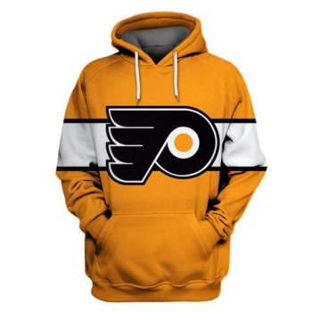 Men's Philadelphia Flyers Gold All Stitched Hooded Sweatshirt