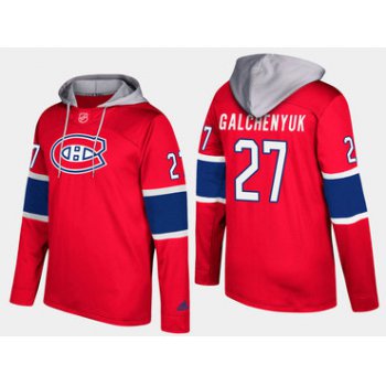 Adidas Montreal Canadiens 27 Alex Galchenyuk Name And Number Red Hoodie