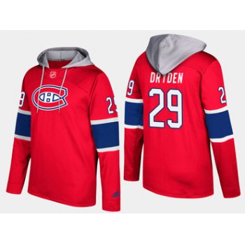 Adidas Montreal Canadiens 29 Ken Dryden Retired Red Name And Number Hoodie