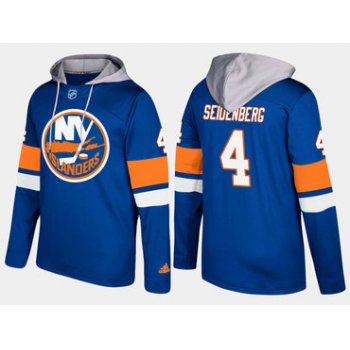 Adidas New York Islanders 4 Dennis Seidenberg Name And Number Blue Hoodie