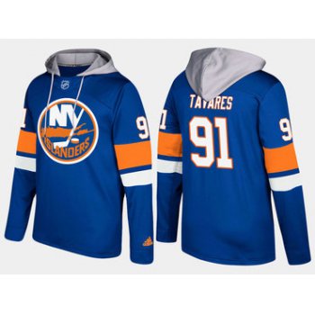 Adidas New York Islanders 91 John Tavares Name And Number Blue Hoodie