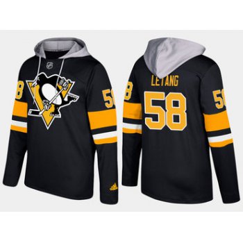 Adidas Pittsburgh Penguins 58 Kris Letang Name And Number Black Hoodie