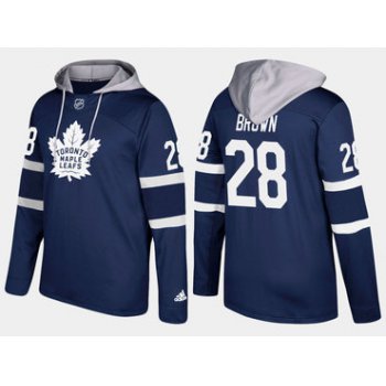 Adidas Toronto Maple Leafs 28 Connor Brown Name And Number Royal Hoodie