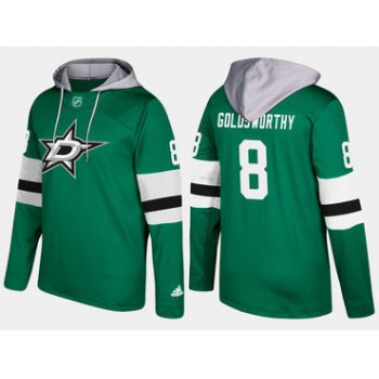 Adidas Dallas Stars 8 Bill Goldsworthy Retired Green Name And Number Hoodie