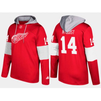 Adidas Detroit Red Wings 14 Gustav Nyquist Name And Number Red Hoodie