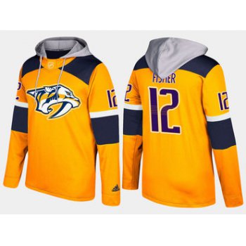 Adidas Nashville Predators 12 Mike Fisher Retired Yellow Name And Number Hoodie