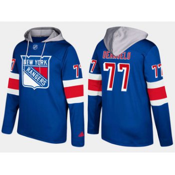 Adidas New York Rangers 77 Anthony Deangelo Name And Number Blue Hoodie
