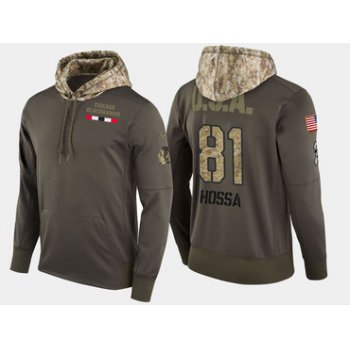 Nike Chicago Blackhawks 81 Marian Hossa Olive Salute To Service Pullover Hoodie