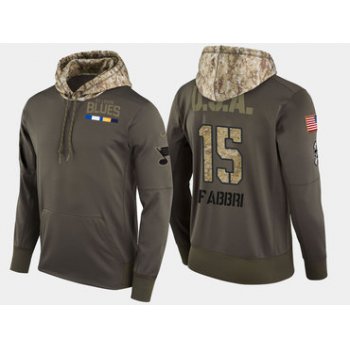 Nike St. Louis Blues 15 Robby Fabbri Olive Salute To Service Pullover Hoodie