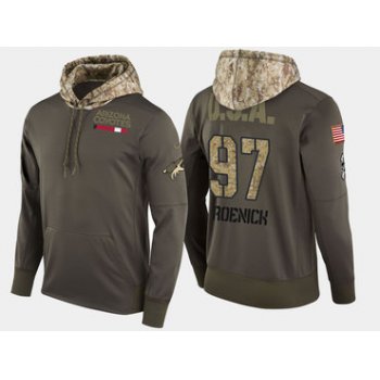 Nike Arizona Coyotes 97 Jeremy Roenick Retired Olive Salute To Service Pullover Hoodie