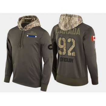 Nike Montreal Canadiens 52 Jonathan Drouin Olive Salute To Service Pullover Hoodie