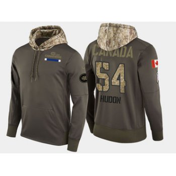 Nike Montreal Canadiens 54 Charles Hudon Olive Salute To Service Pullover Hoodie