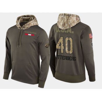 Nike Detroit Red Wings 40 Henrik Zetterberg Olive Salute To Service Pullover Hoodie