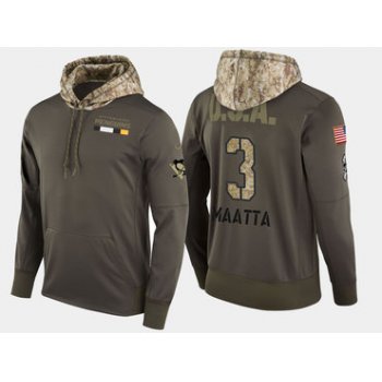 Nike Pittsburgh Penguins 3 Olli Maatta Olive Salute To Service Pullover Hoodie