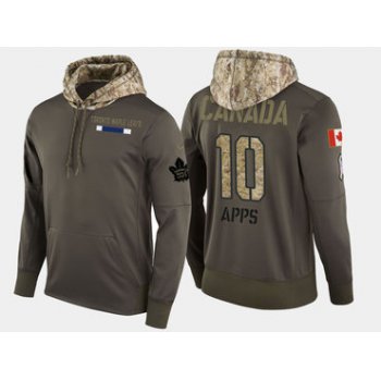 Nike Toronto Maple Leafs 10 Syl Apps Retired Olive Salute To Service Pullover Hoodie