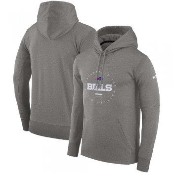 Men's Buffalo Bills Nike Charcoal Sideline Property Of Wordmark Logo Performance Pullover Hoodie