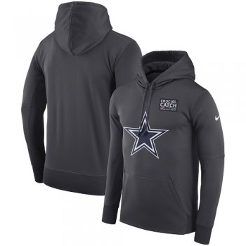 Men's Dallas Cowboys Nike Anthracite Crucial Catch Performance Pullover Hoodie