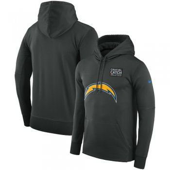 Men's Los Angeles Chargers Nike Anthracite Crucial Catch Performance Pullover Hoodie