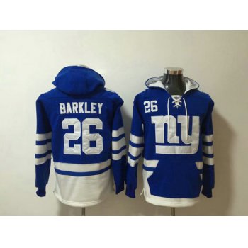 New York Giants #26 Saquon Barkley Royal Blue Stitched Pullover Hoodie