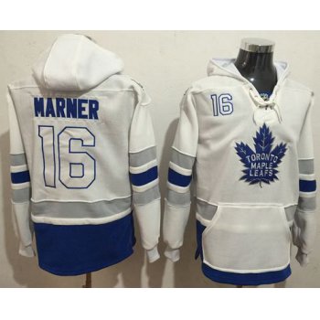 Maple Leafs #16 Mitchell Marner White Name & Number Pullover NHL Hoodie