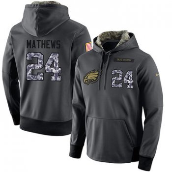 NFL Men's Nike Philadelphia Eagles #24 Ryan Mathews Stitched Black Anthracite Salute to Service Player Performance Hoodie