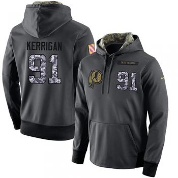 NFL Men's Nike Washington Redskins #91 Ryan Kerrigan Stitched Black Anthracite Salute to Service Player Performance Hoodie