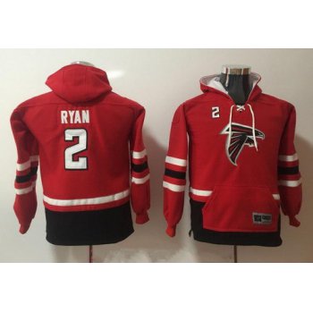 Youth Atlanta Falcons #2 Matt Ryan NEW Red Pocket Stitched NFL Pullover Hoodie