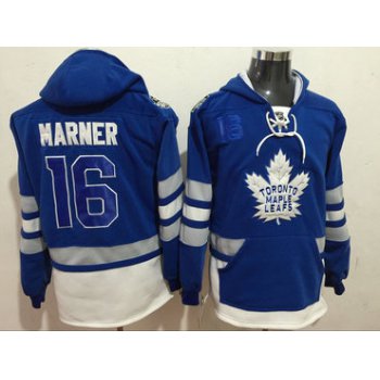 Maple Leafs 16 Mitchell Marner Blue All Stitched Hooded Sweatshirt