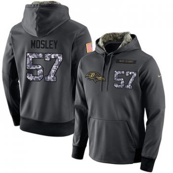 NFL Men's Nike Baltimore Ravens #57 C.J. Mosley Stitched Black Anthracite Salute to Service Player Performance Hoodie